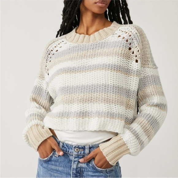 Free People Devon Sweater Size Medium Gravity Combo - Picture 2 of 10
